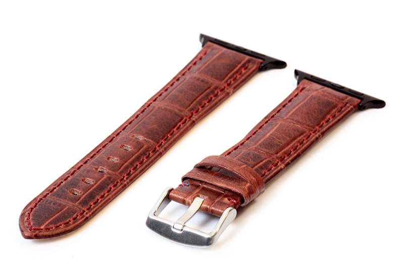 Apple Uhrenarmband croco Leder hellbraun - 44/45/46/49mm