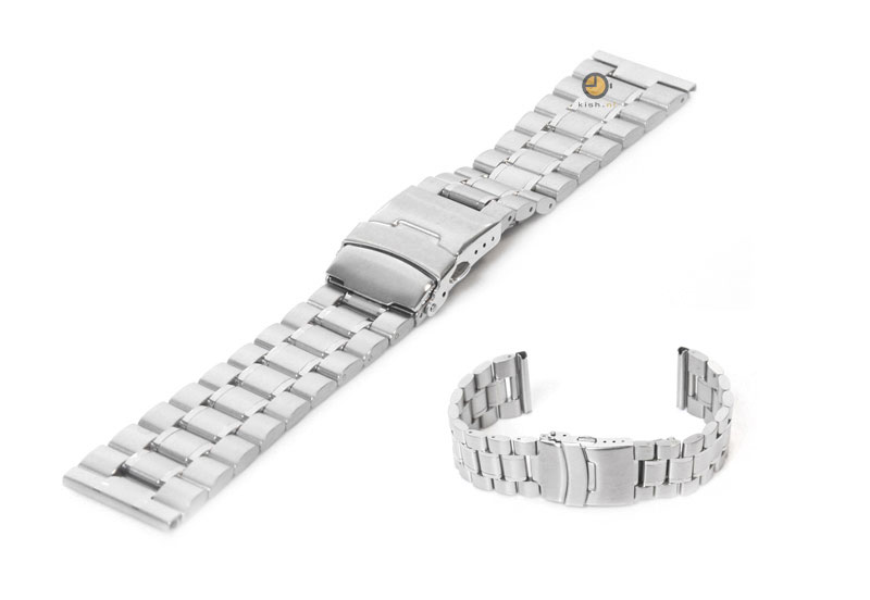 Uhrenarmband 24mm Silber Stahl poliert (teilweise)