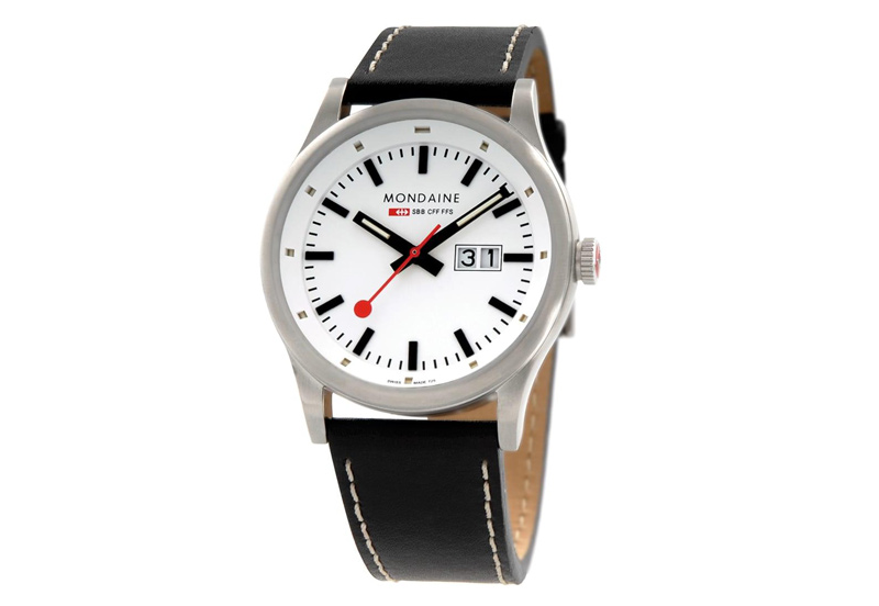 Mondaine 22mm Uhrenarmband Schwarz matt