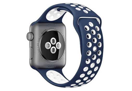 Ersatzband für Apple watch 41mm - Silikon blau/weiß