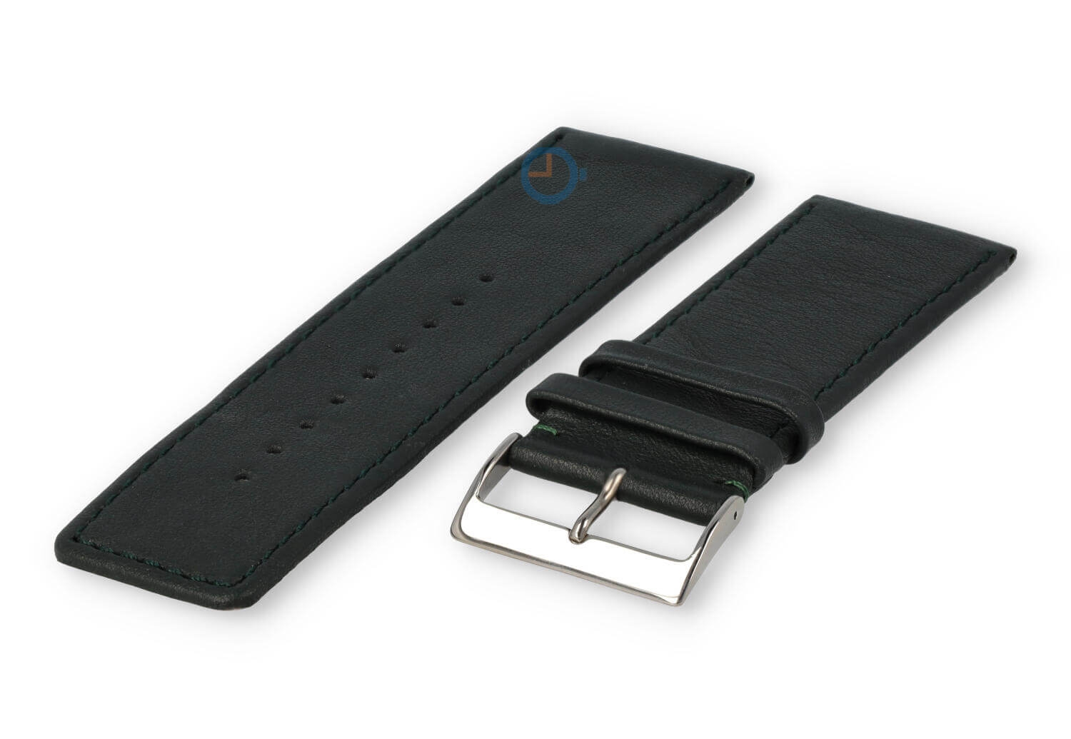 30mm Uhrenarmband glatt Leder - dunkelgrün