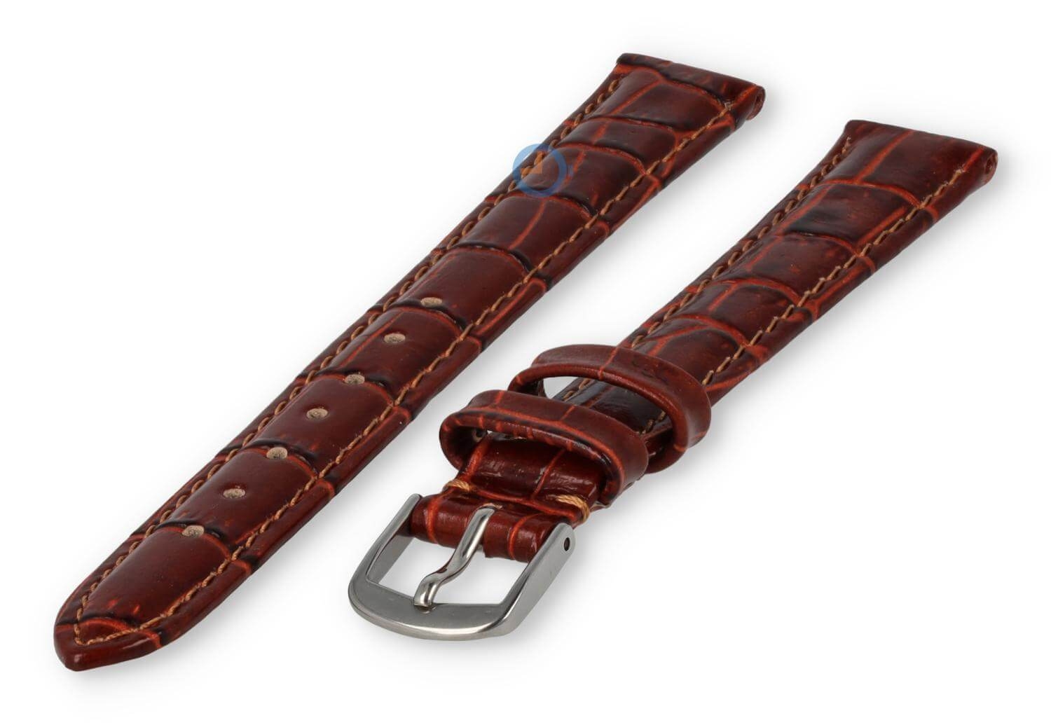 XL Uhrenarmband aus Leder - 14mm - rostbraun