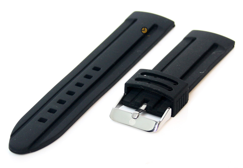 Uhrenarmband 22mm Schwarz Silikon