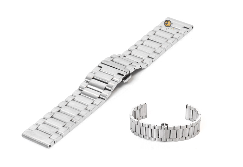 Uhrenarmband 22mm Silber Stahl matt