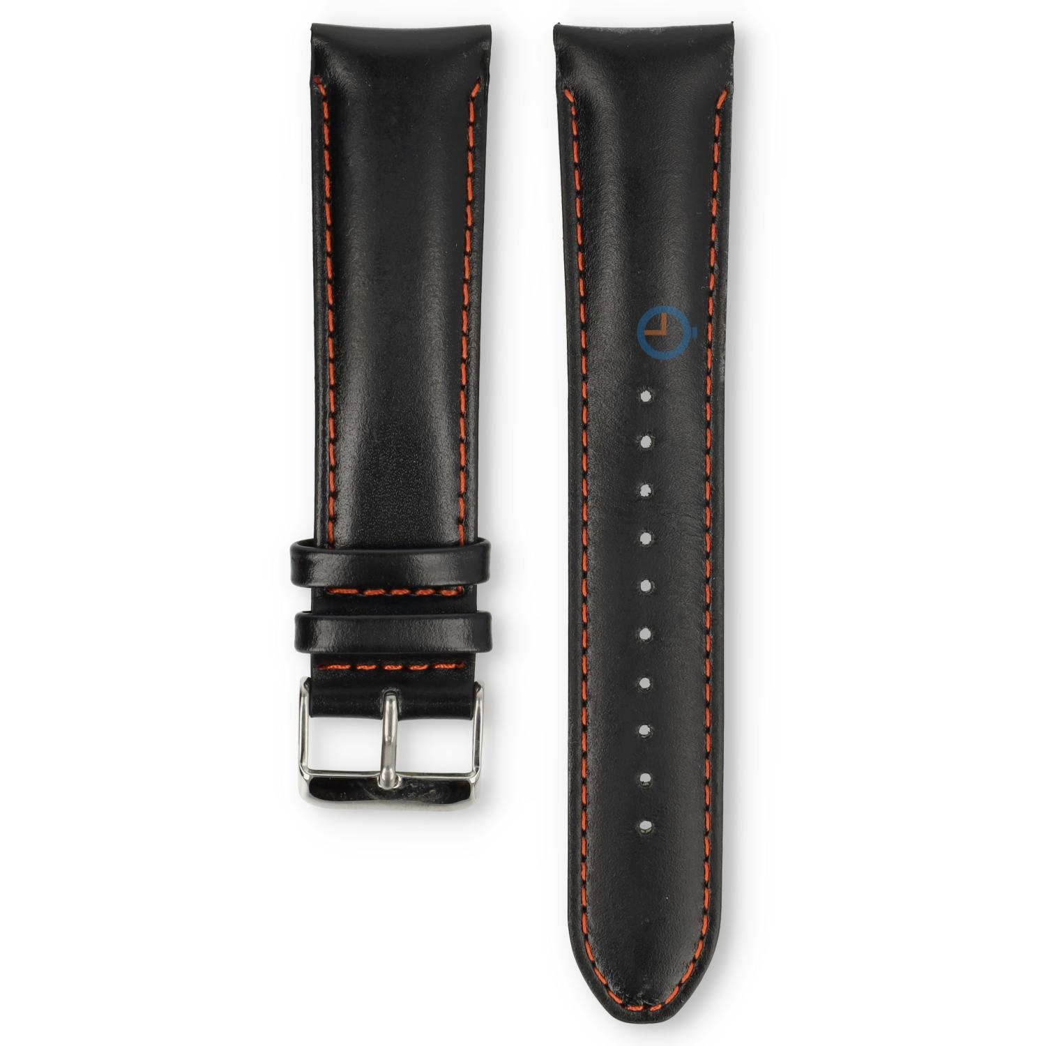 Universal 22mm schwarzes Leder Uhrenarmband - Lorus
