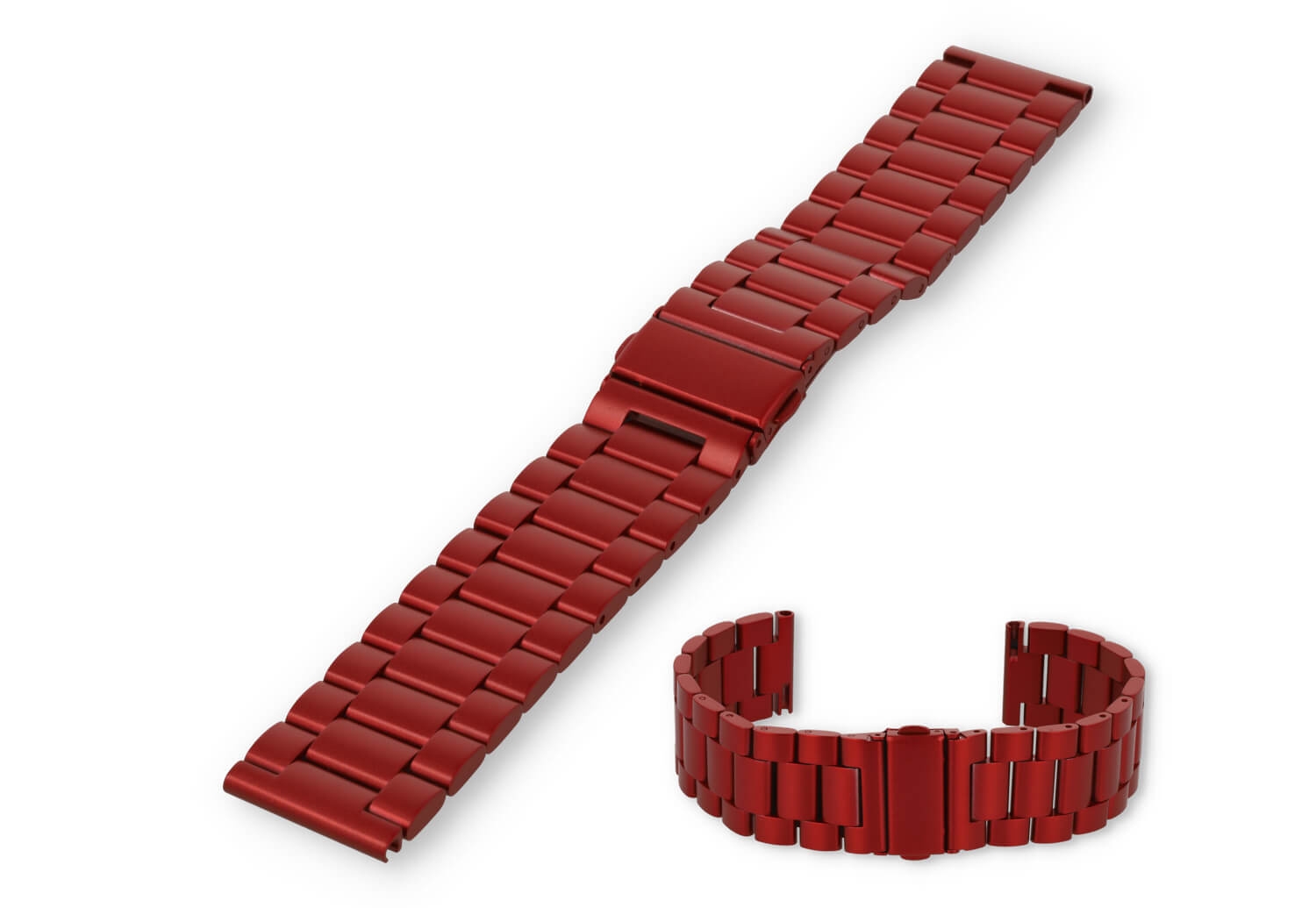 Uhrenarmband 22mm Stahl - Rot