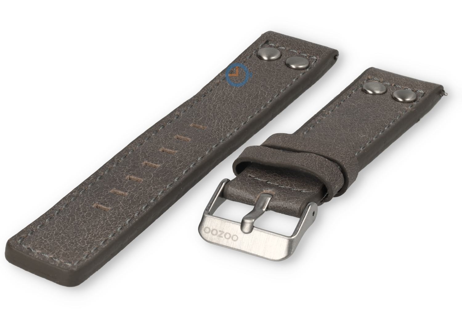 Oozoo Uhrenarmband 20mm Grau Leder