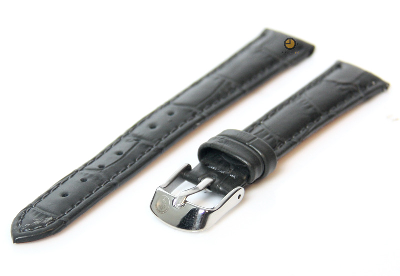 Uhrenarmband 12mm Grau Leder mit Kroko - Druck
