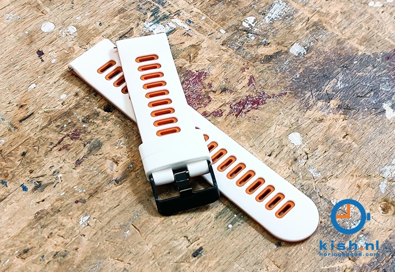 Coros Apex 42mm / Pace 2 siliconen horlogeband - wit/oranje