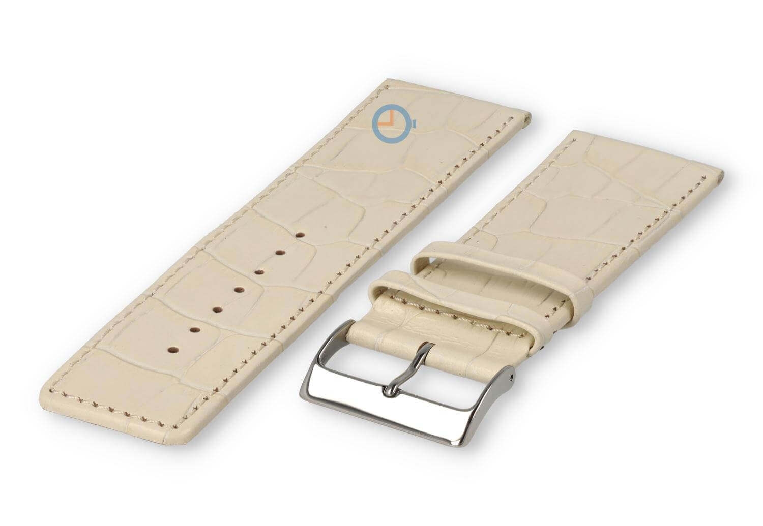 Luxus Kroko Uhrenarmband - 30mm - creme