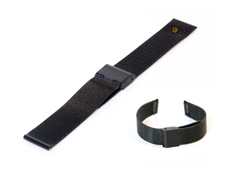 Uhrenarmband 18mm Schwarz Mailänder Stahl