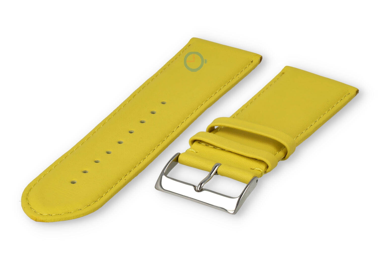 28mm Uhrenarmband glatt Leder - Gelb