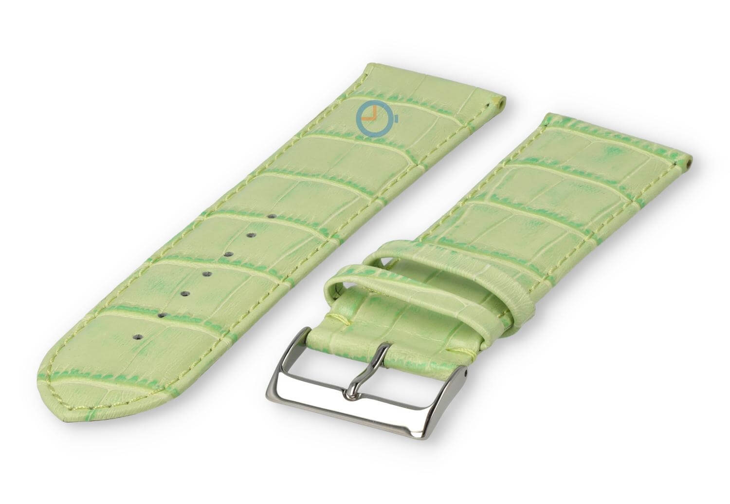 Kalbsleder XL band mit Kroko - Muster - 28mm - Apfelgrün
