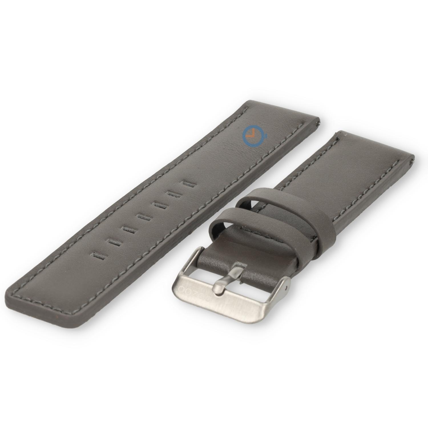 Oozoo Uhrenarmband 22mm Grau Leder