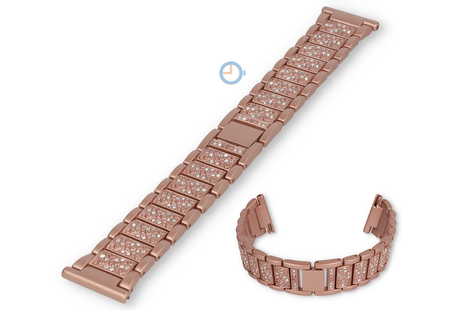 Stahl band mit Steinchen - 22mm - Bronze
