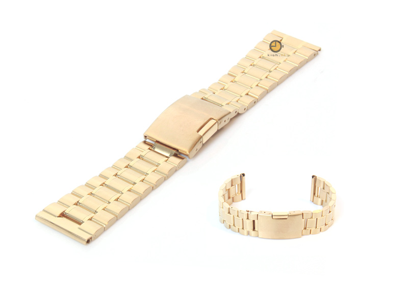 Uhrenarmband 23mm Gold Stahl poliert (teilweise)