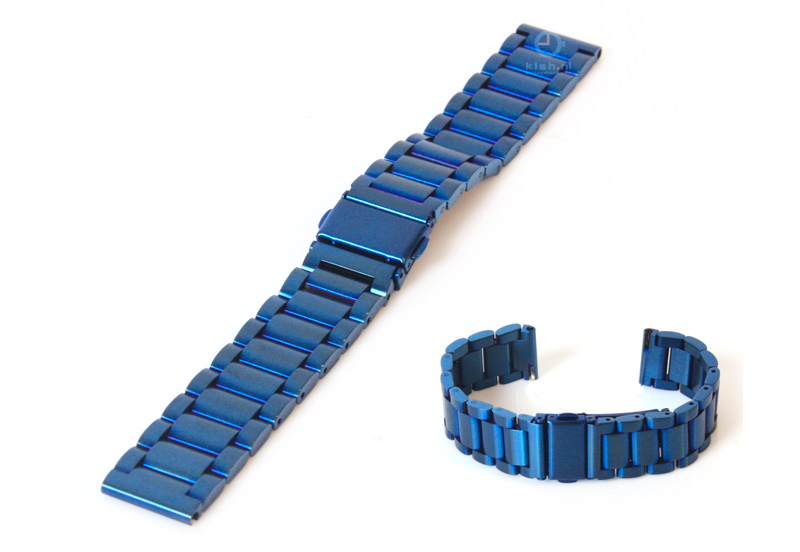 Uhrenarmband 18mm Edelstahl Blau matt