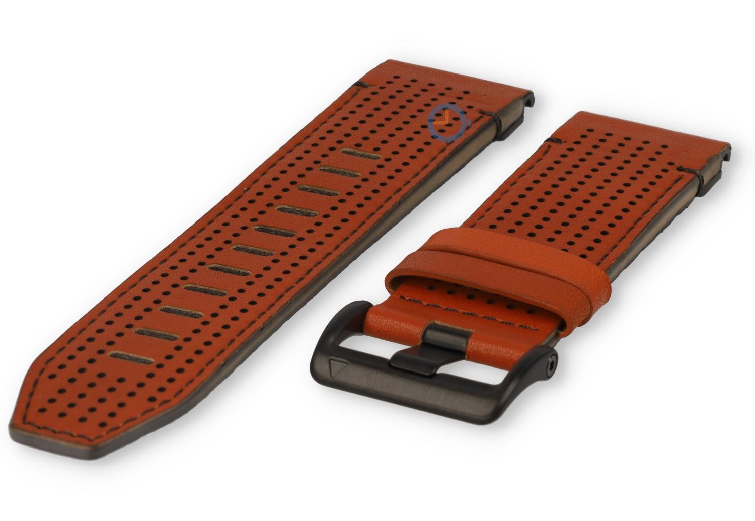 Luxus Leder Uhrenarmband Garmin Fenix 7X - 26mm (braun/schwarz)