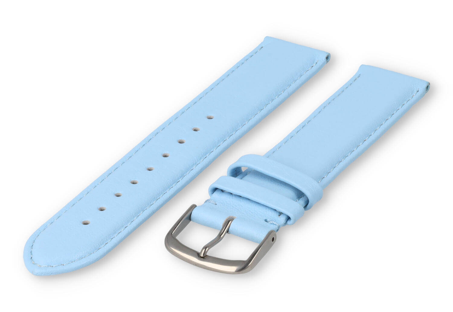 XL glatt Lederband - 22mm - eisblau
