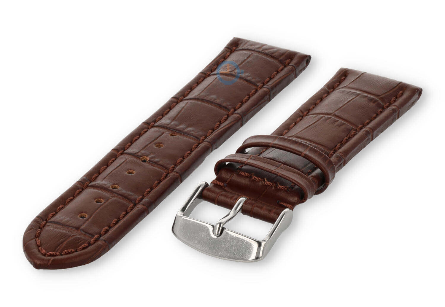 Starkes Uhrenarmband aus Kalbsleder - 22mm - dunkelbraun