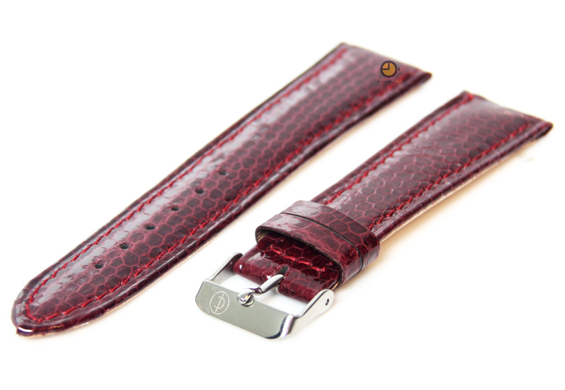 Uhrenarmband 22mm bordeaux echtes Schlangenleder
