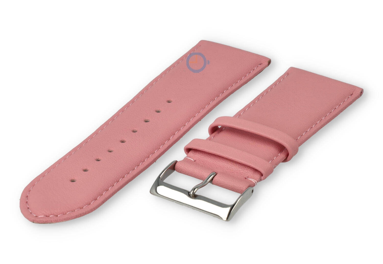 28mm Uhrenarmband glatt Leder - hellrosa