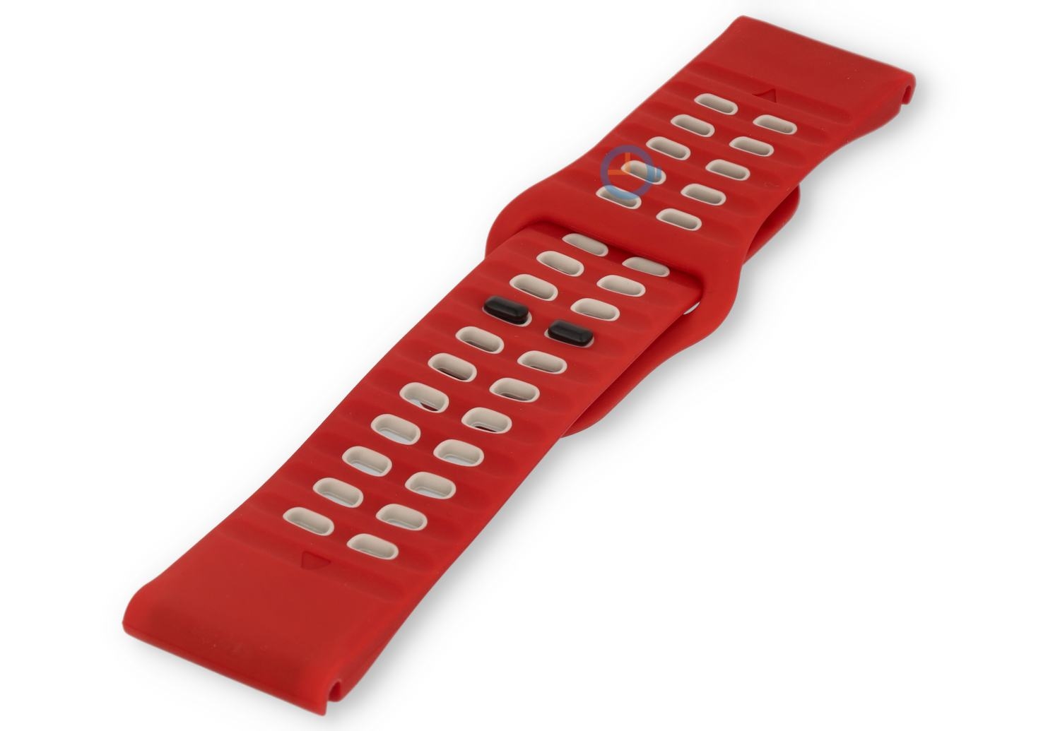 Luftdurchlässiges Uhrenarmband aus Silikon - 26mm - red/white