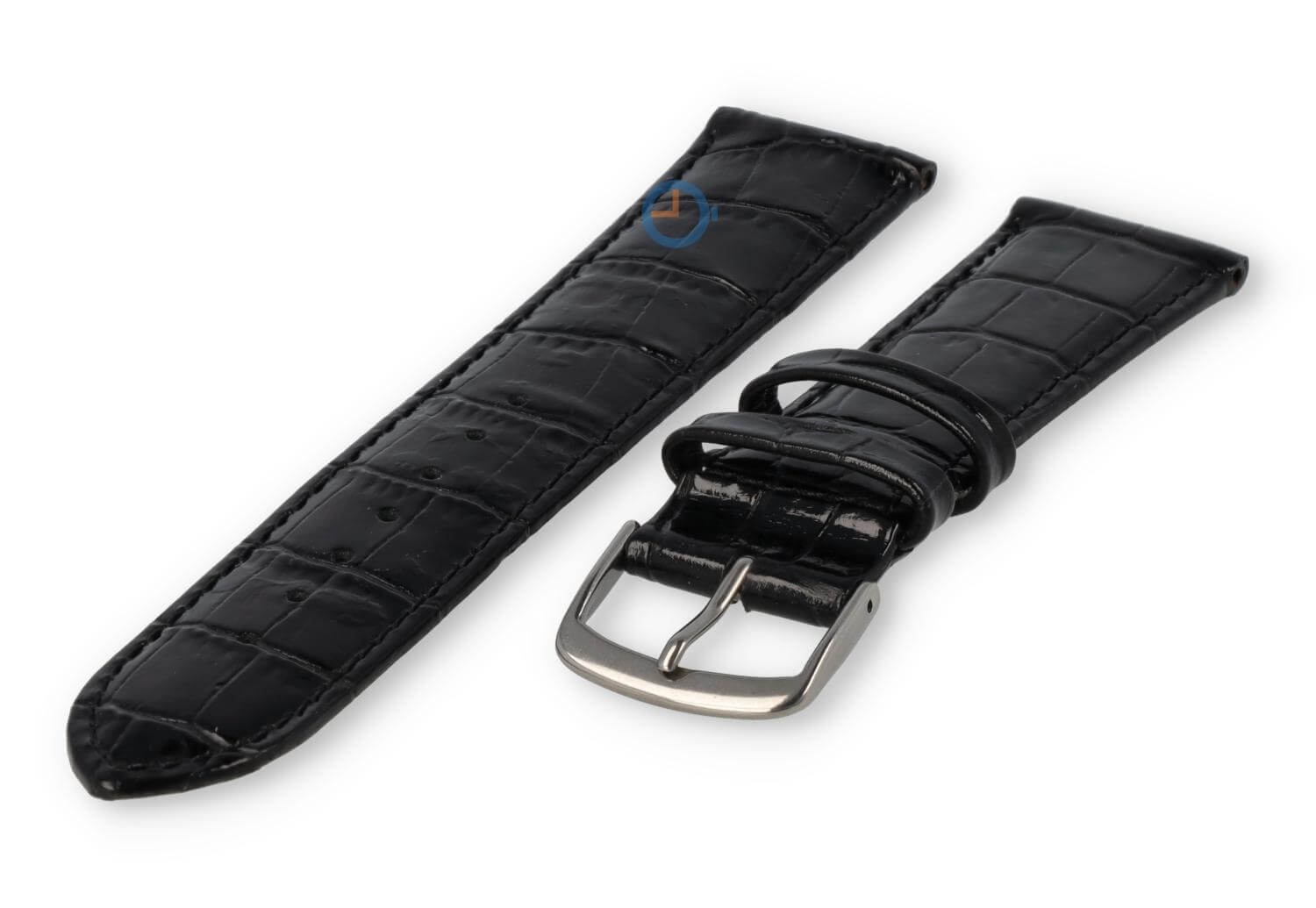 Gepolstertes Lederband - 22mm - schwarz