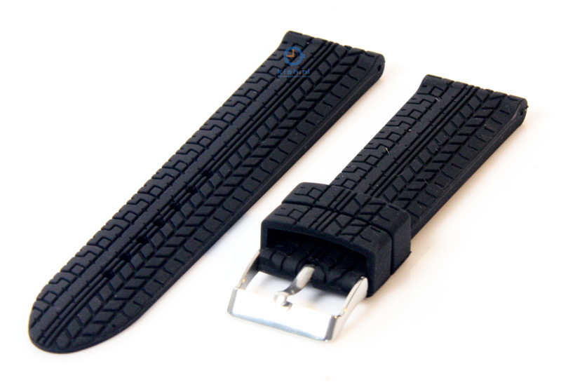 Uhrenarmband 24mm schwarz Kautschuk
