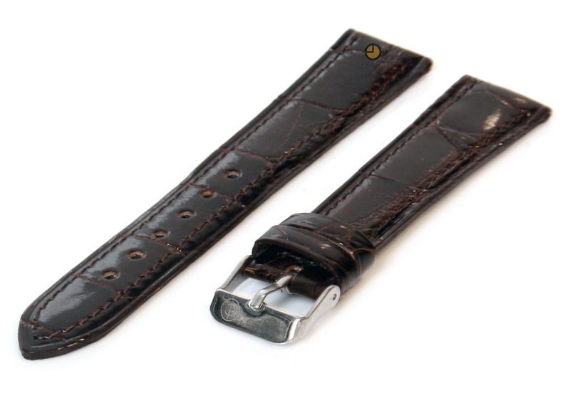16mm Uhrenarmband Braun echtes Krokodilleder