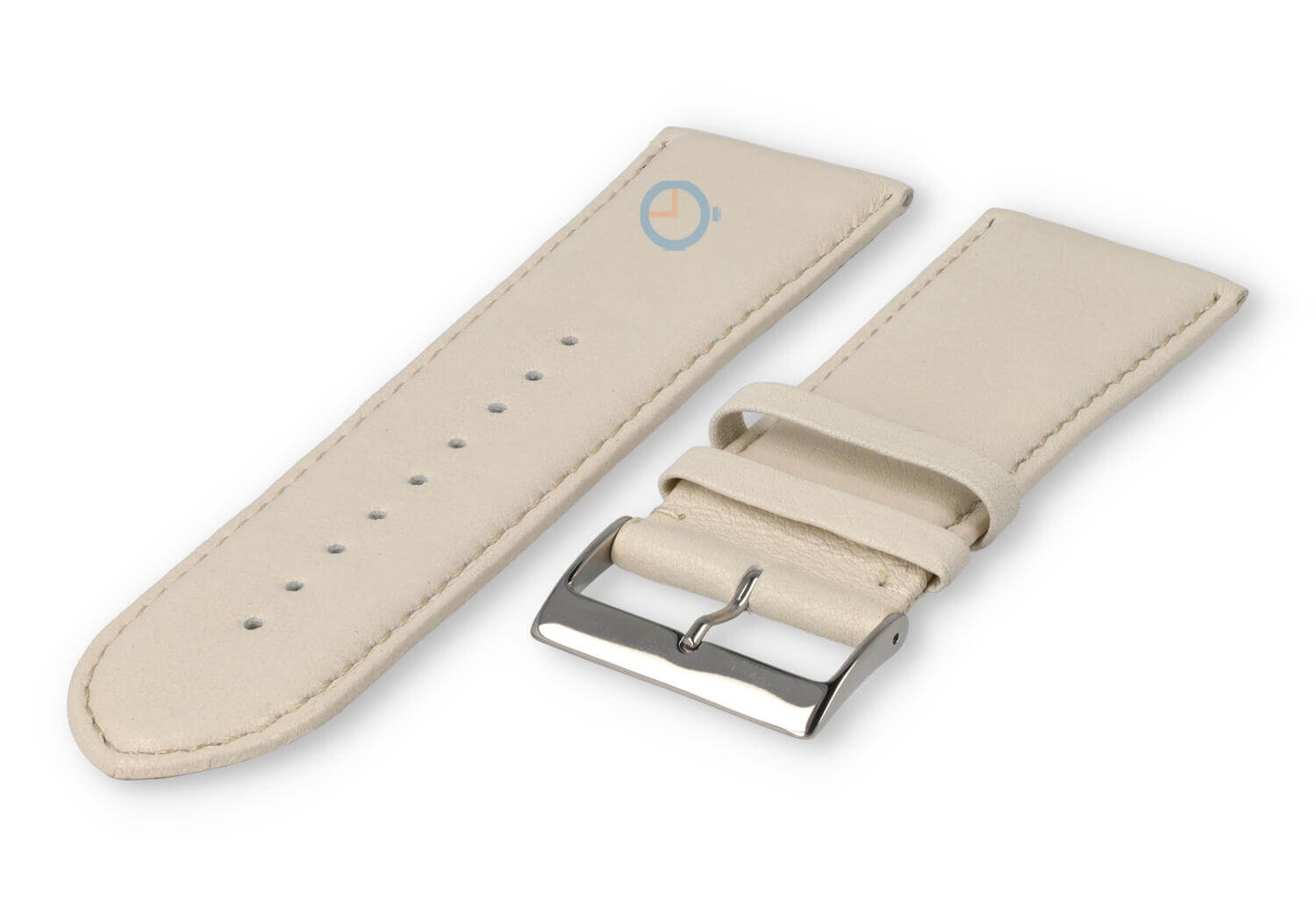 26mm Uhrenarmband glatt Leder - creme
