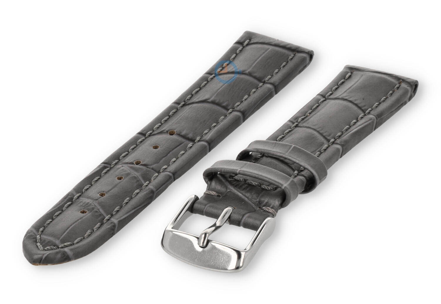 Starkes Uhrenarmband aus Kalbsleder - 20mm - grau