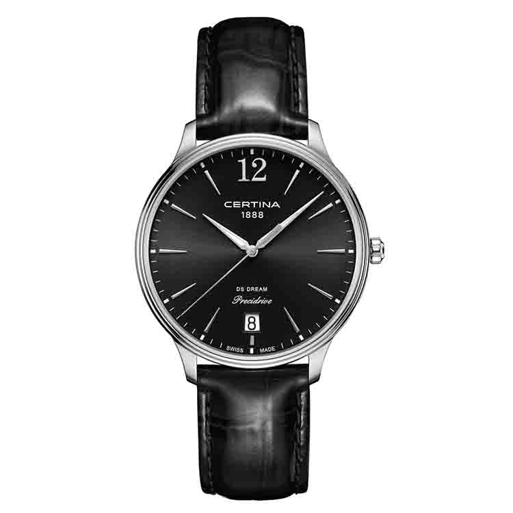 Certina Band C0218101605700A 18/16mm schwarzes Leder ohne Schließe