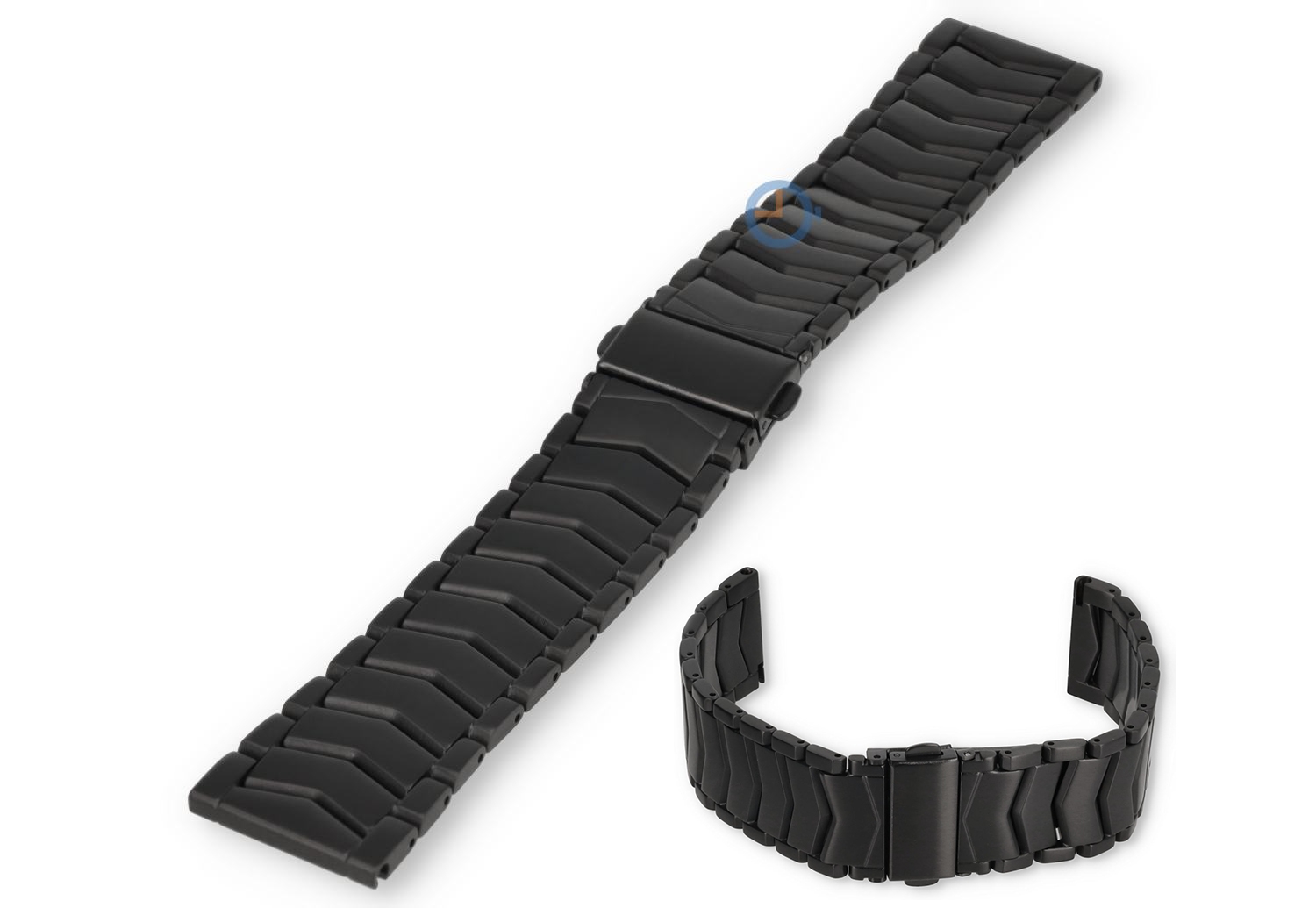 22mm V-link Uhrenarmband - schwarz Stahl