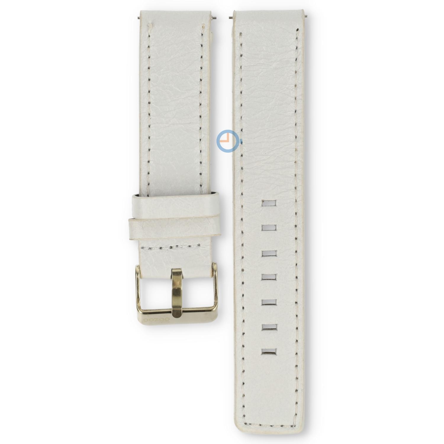 Oozoo Uhrenarmband 20mm Weiß Leder - Gold