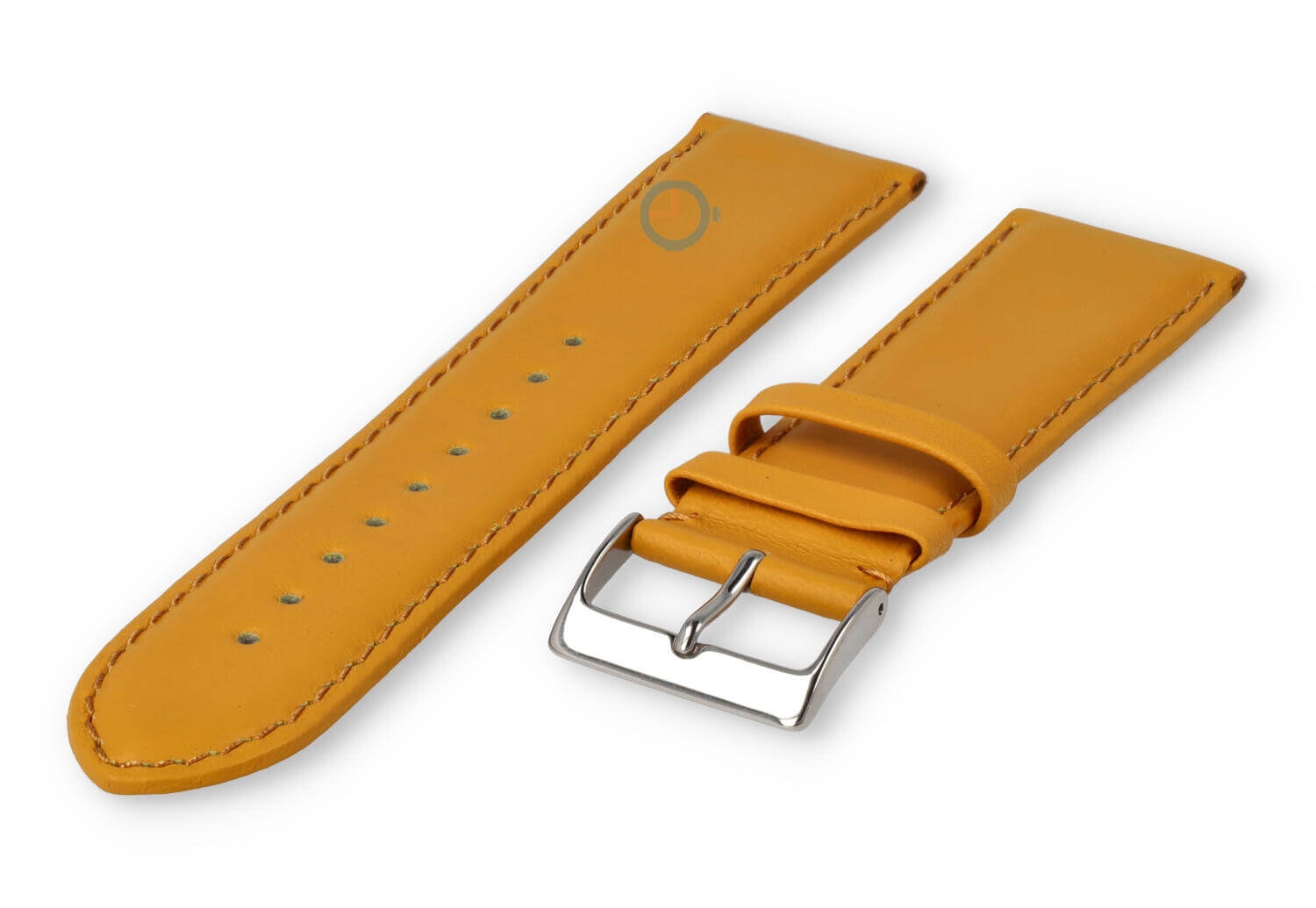 22mm Lederband mit Naht - Senfgelb