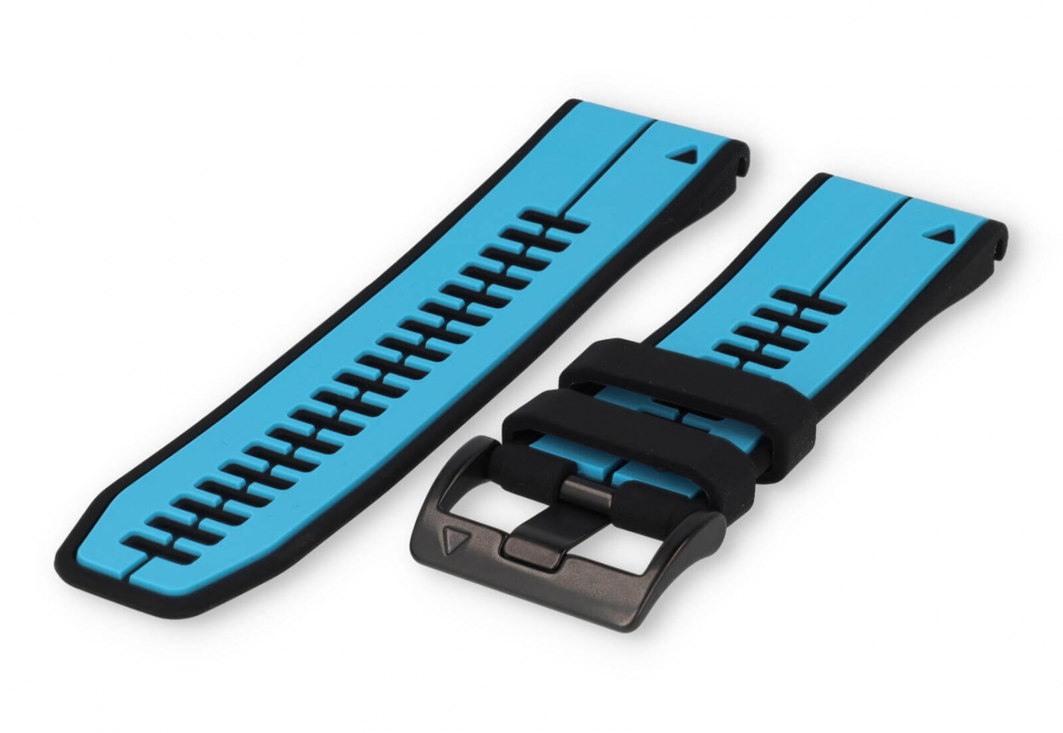 Garmin Fenix 7X Uhrenarmband Kautschuk - Schwarz/Hellblau