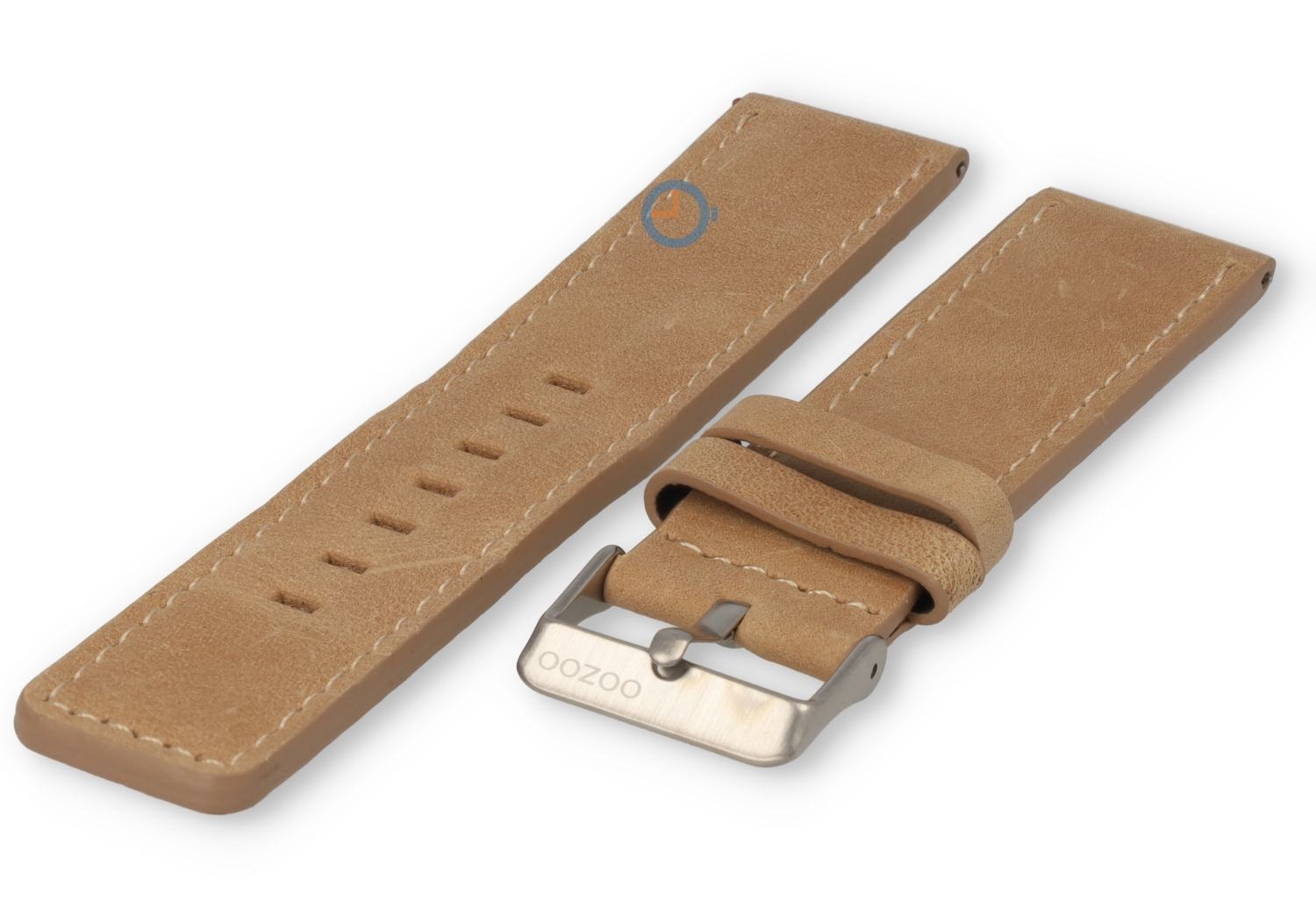 Oozoo Uhrenarmband 22mm beige Leder
