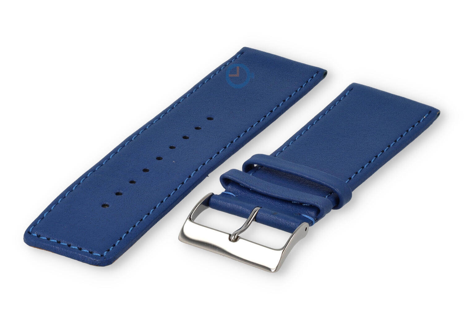 30mm Uhrenarmband glatt Leder - königsblau