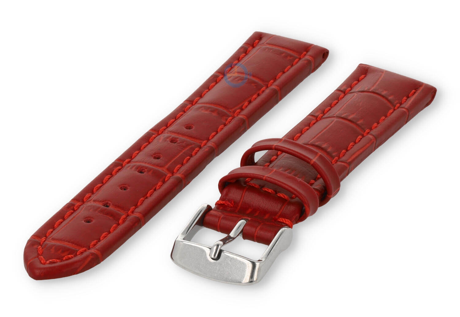 Starkes Uhrenarmband aus Kalbsleder - 18mm - Rot
