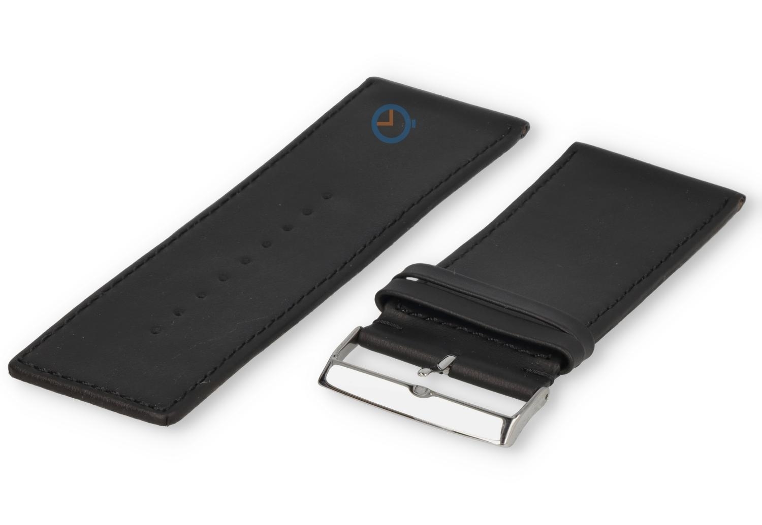 Uhrenarmband Glattleder - 40mm - schwarz
