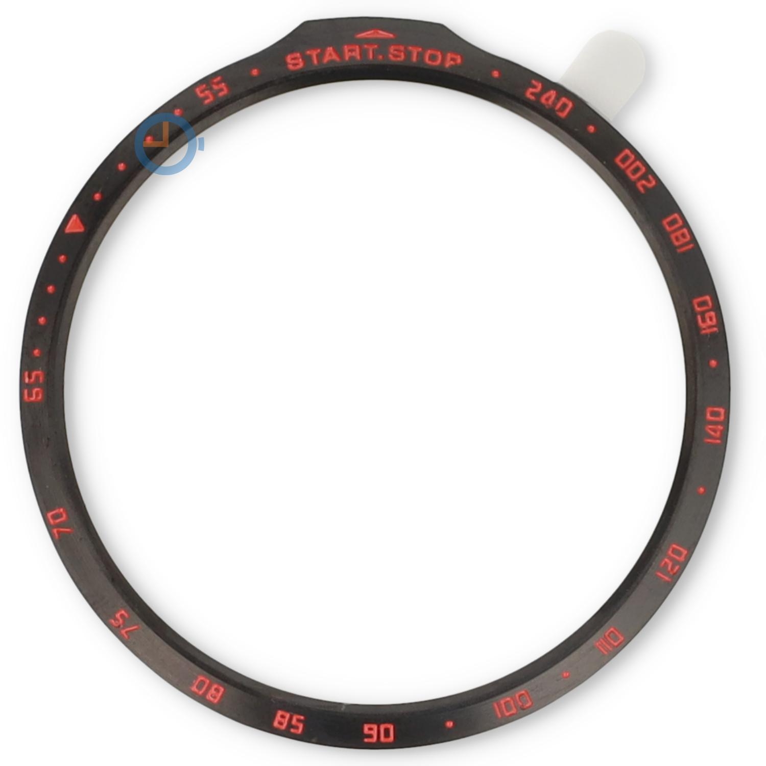 Stahl Lünetten Cover Garmin Fenix 7S - schwarz/rot