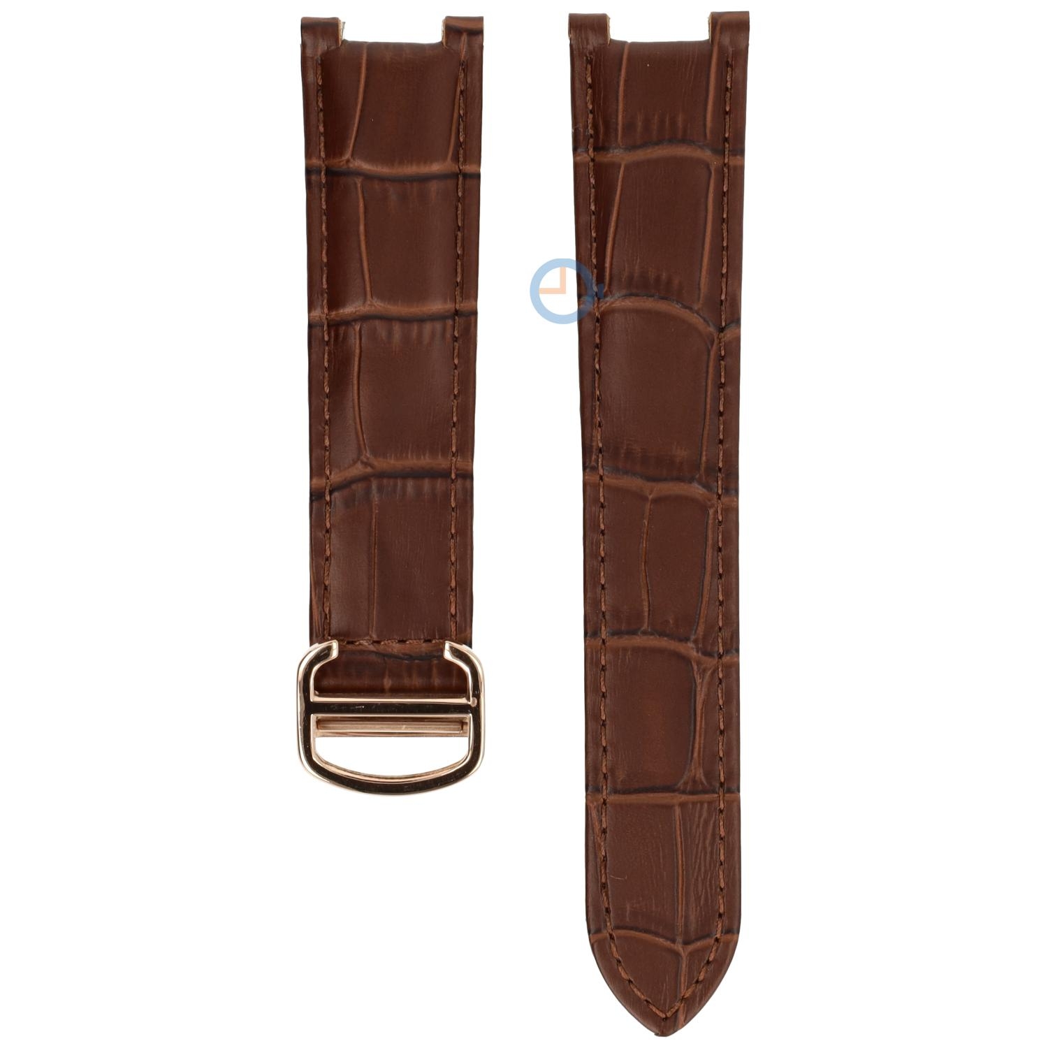 Uhrenarmband Cartier Pasha - 18/10 - braun mit rosagold