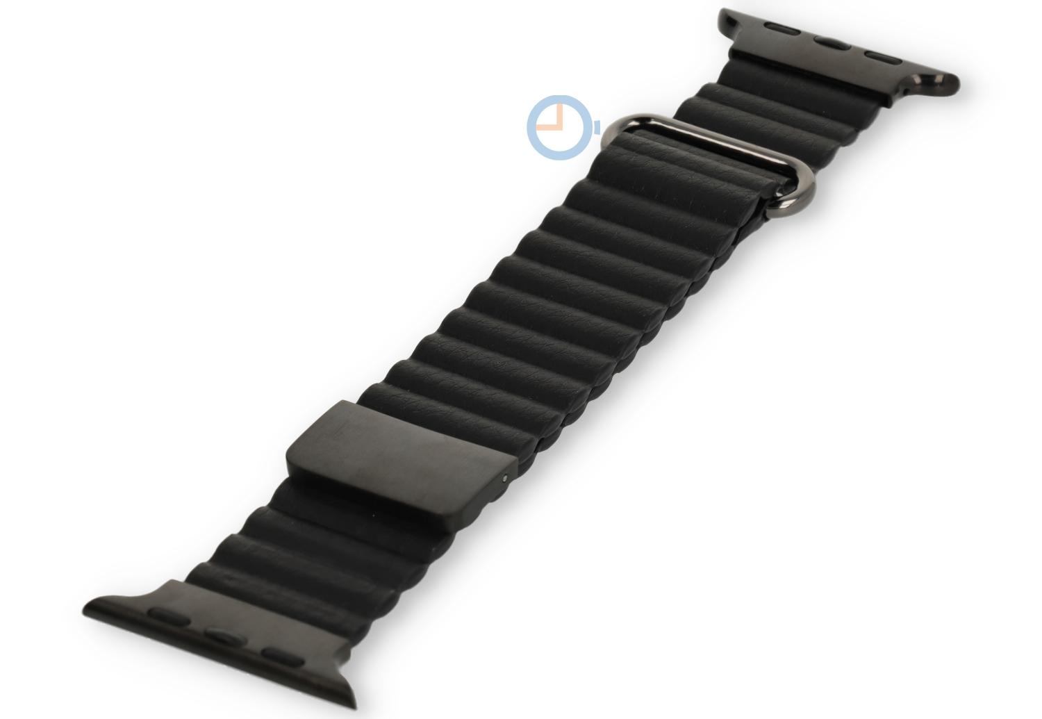 Leder Band mit Magnet für Apple Watch 41mm - schwarz