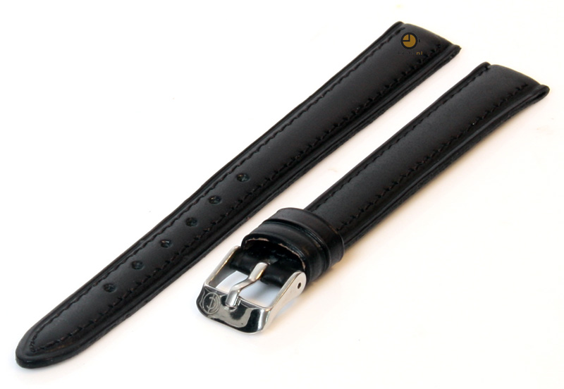 Uhrenarmband 12mm Schwarz Leder XXL