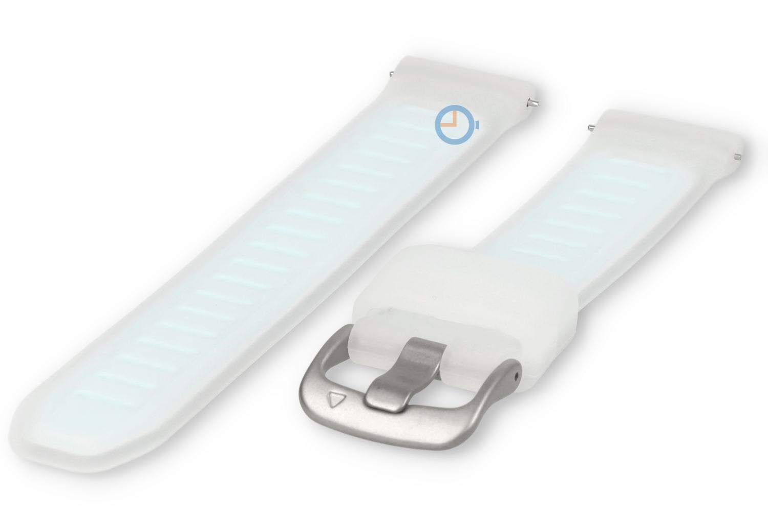 18mm Uhrenarmband Silikon - transparent/weiß
