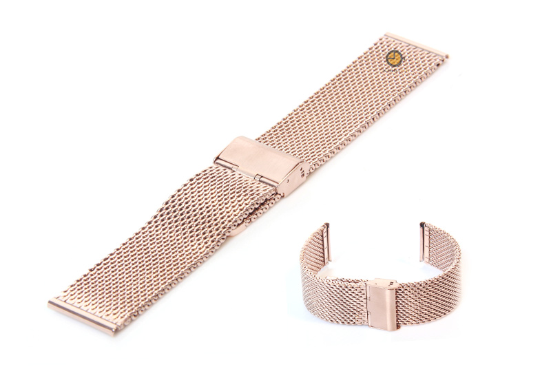 Uhrenarmband 24mm Rotgold Mailänder Stahl