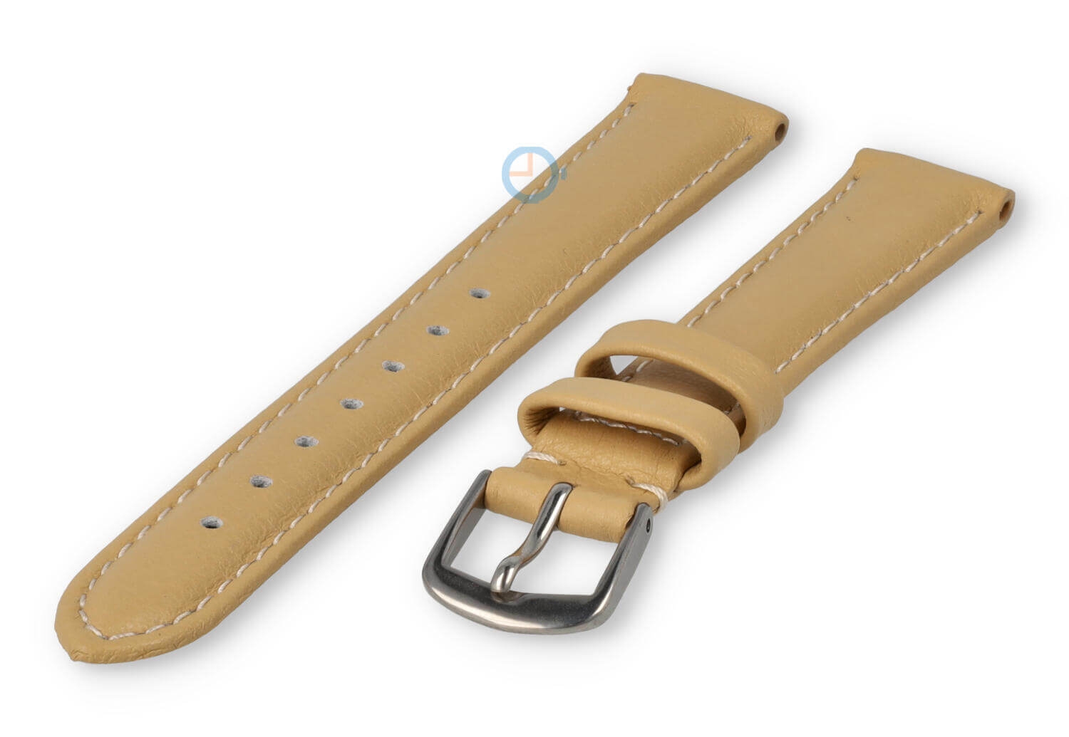 14mm Uhrenarmband glatt Leder - vanille