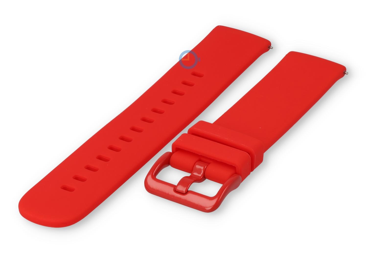22mm glatt Silikon Band: red