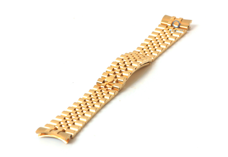 Rolex style horlogeband 17mm staal goud